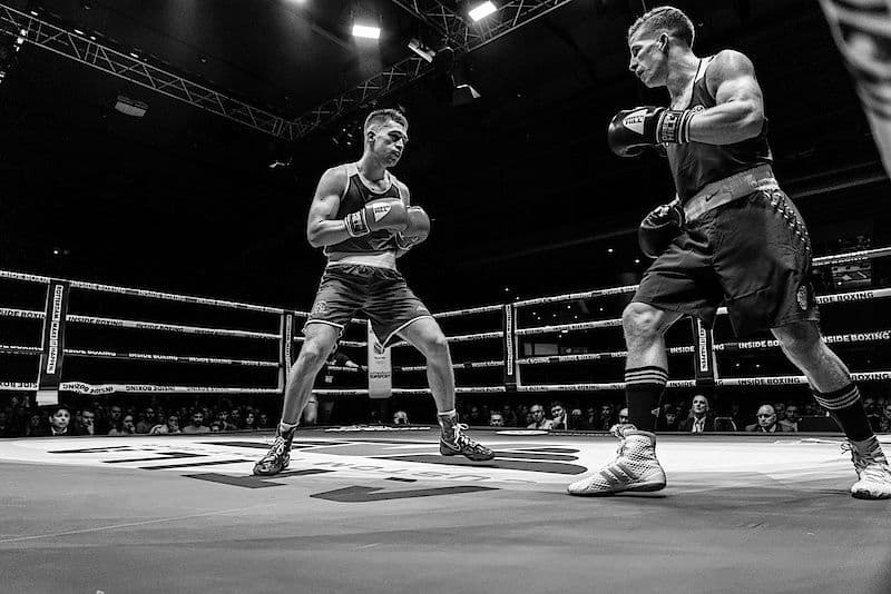 Wouter Djokic in de ring tijdens een wedstrijd